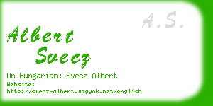albert svecz business card